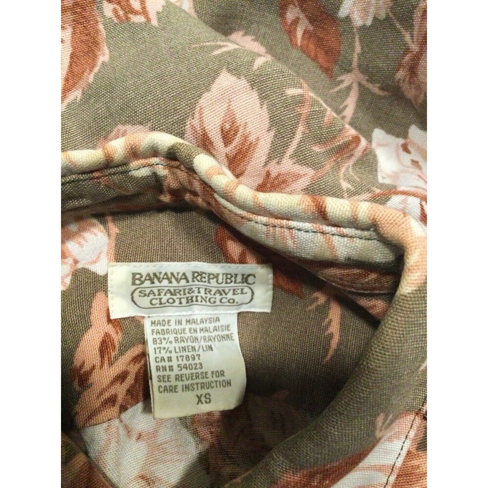 VTG Banana Republic Safari & Travel Clothing Co. Button-Up Linen Shirt Sz XS - Picture 5 of 5